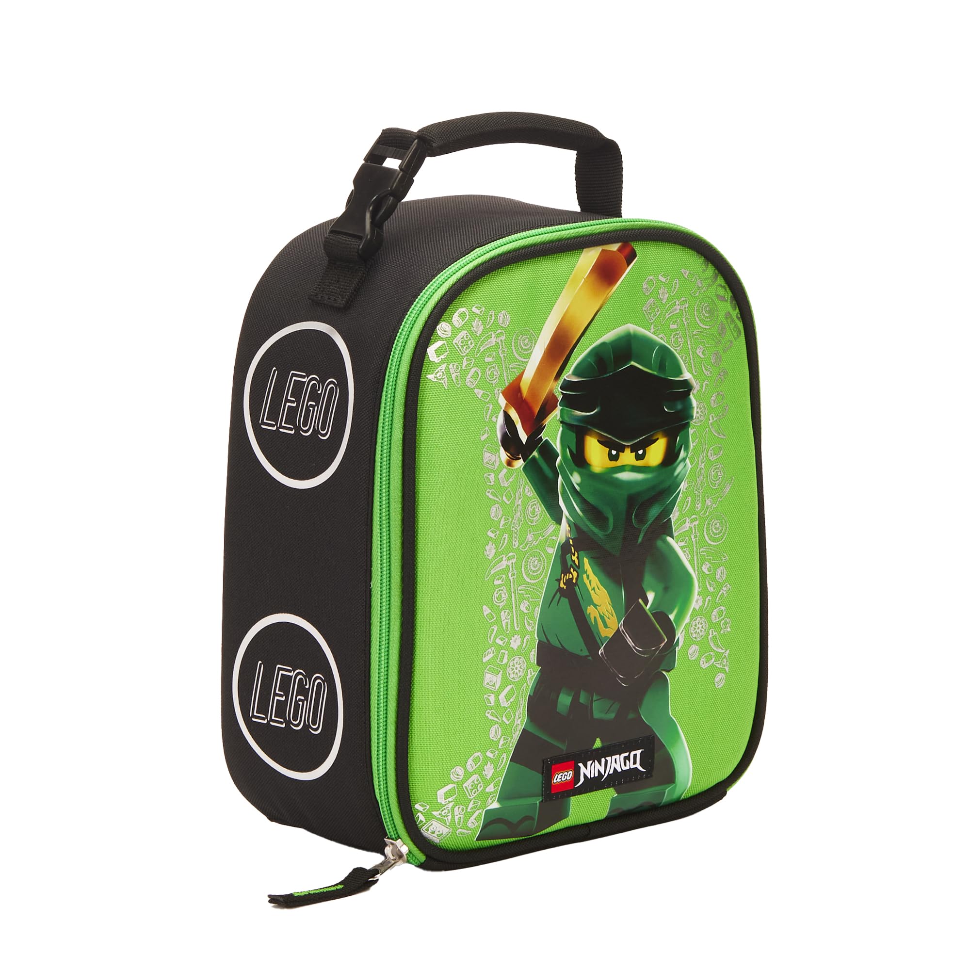 NINJAGO Lunch Box, Insulated Soft Reusable Lunch Bag Meal Container for Boys and Girls, Perfect for School, or Travel, Meal Tote to Keep Food and Drinks Cold, Hero Green