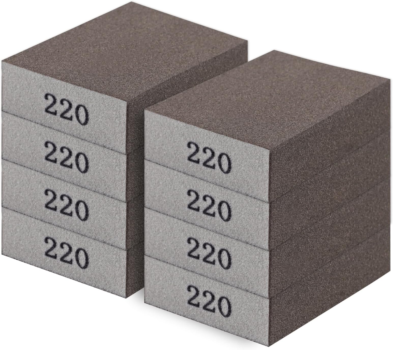 Romeda 8-Pack Sandpaper Block, 220 Grits Washable and Reusable Handmade Sanding Sponge, Drywall Sandpaper Blocks for Wooden Drywall Sheetrock and Metal Glazing