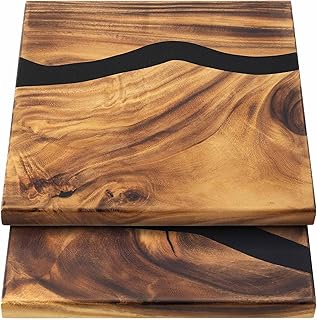 19" Epoxy Wood Table Top - Handcrafted Square Coffee Tabletop, Small Kitchen Table and Dining Desk, Rustic Countertop - Seats up to 6- Durable and Sturdy, Built to Last.