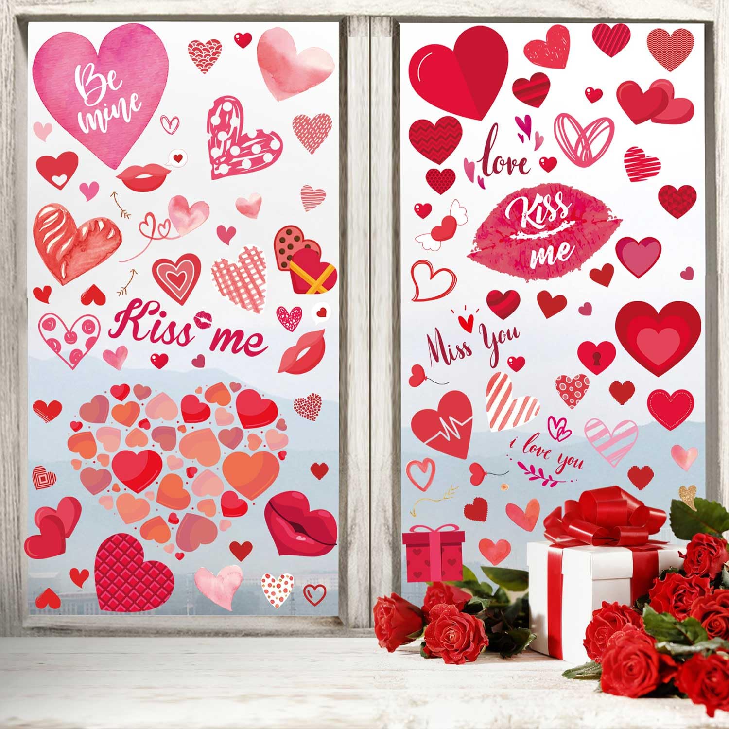 2pc 32 cm Autocollant de Fenêtre de La Saint-Valentin, Autocollant Mural Amovible pour Réfrigérateur, Sticker de Décoration Saint-Valentin, Autocollant | Leroy Merlin