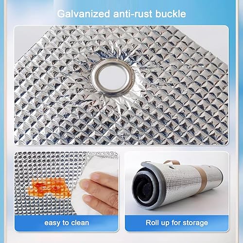 Miniatura 5 de KDDEON Película aislante de papel de aluminio para ventana, protección solar refrescante, película de bloqueo de calor, opacas, privacidad, no