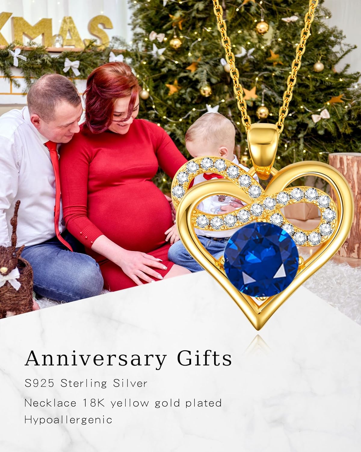 Heart Pendant Necklace for Women, Birthstone Infinity Heart Pendant - Sterling Silver Necklace for Wife or Girlfriend, Perfect Anniversary, Birthday, or 'I Love You' Gift, Timeless Jewelry She’ll Treasure - Image 8