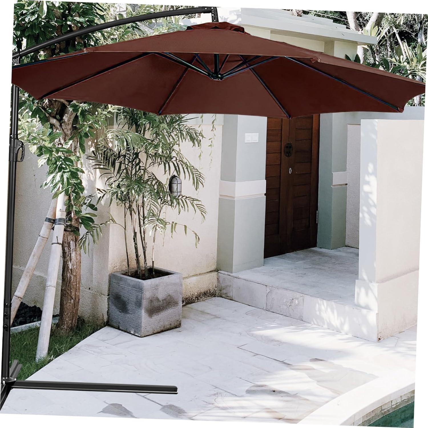 Patio Umbrella Replacement Canopy Outdoor Sunshade Canopy for Easy Maintenance and Versatile Design for Garden Backyard and Cafes