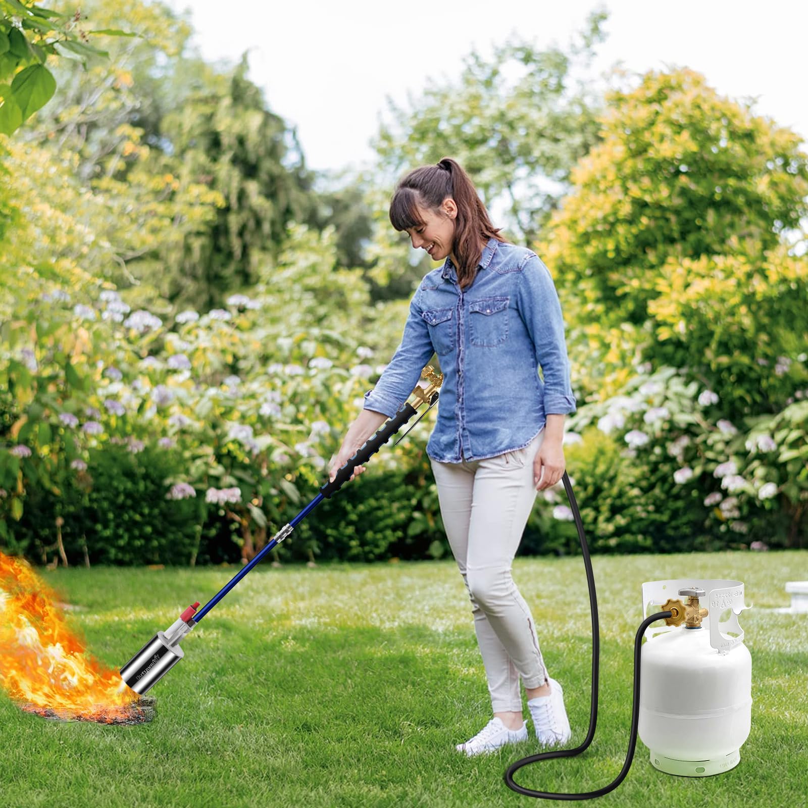 Brûleur à Mauvaises Herbes Propane 1.800.000 BTU - Torche Désherbage Avec Tuyau 10 Pieds | Pour Weed, Glace, Toit, Soudure