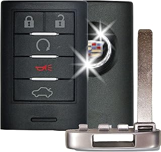 RemoteOverstock for COMPLETE REMOTE (5 BUTTONS - WITH KEY) With Electronics and Chip fits 2010-2015 Compatible with Cadillac SRX ATS XTS with FCC ID: NBG009768T, and P/N’s: 22856930 , 22865375 – 5 Buttons WHSB
