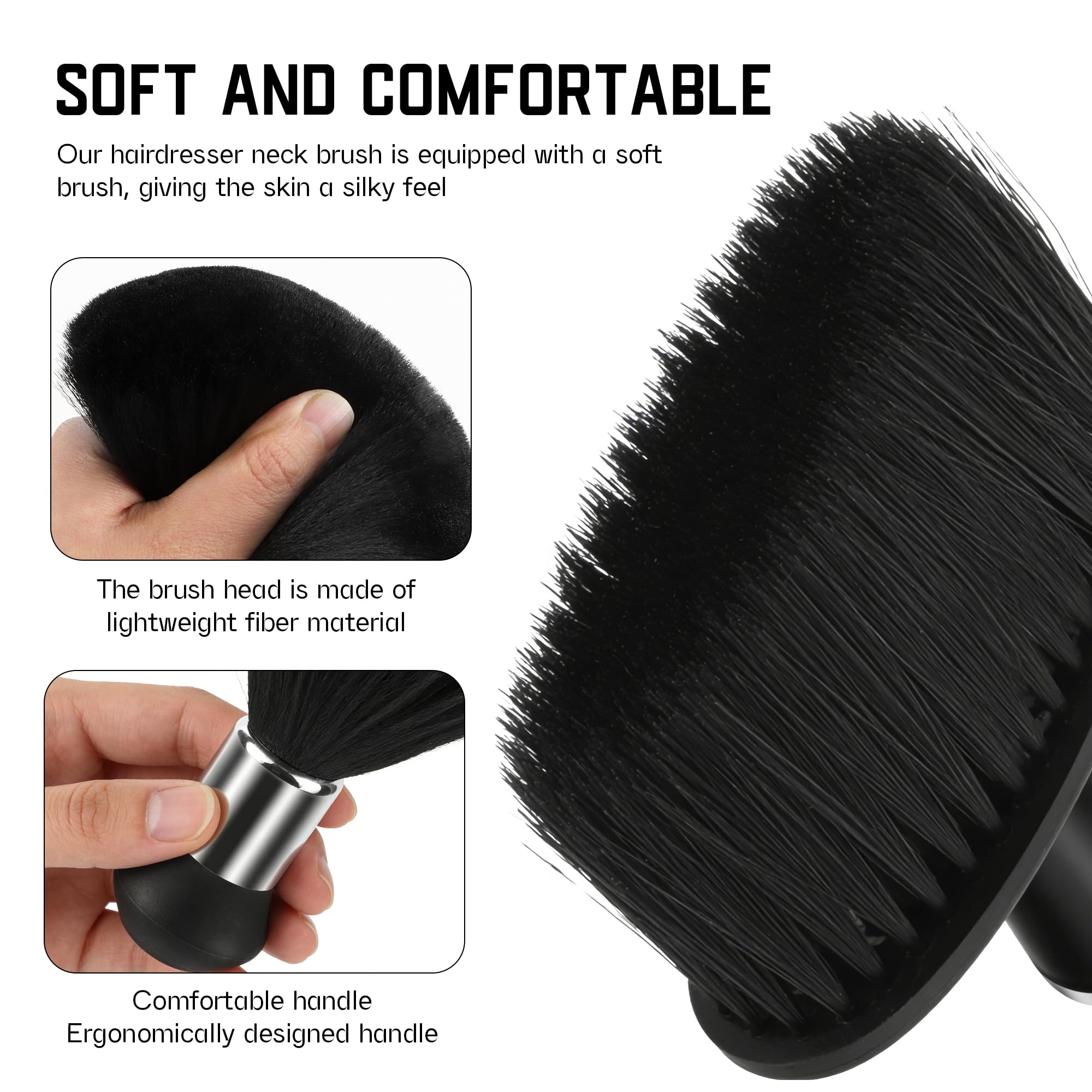 3 pezzi spazzola per capelli spazzola da barbiere, spazzola da parrucchiere, set da barbiere, per la pulizia dei capelli nel salone di parrucchiere, rimozione della polvere