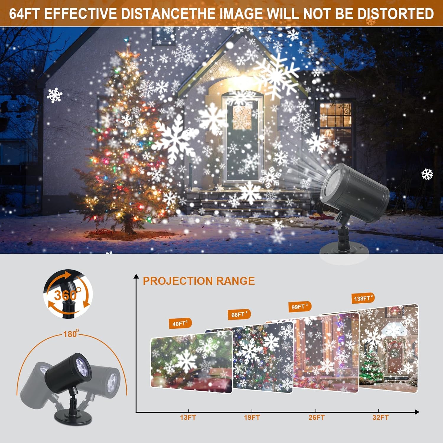 Christmas Snowflake Projector Lights Outdoor - Waterproof Xmas Light Decorations for Yard