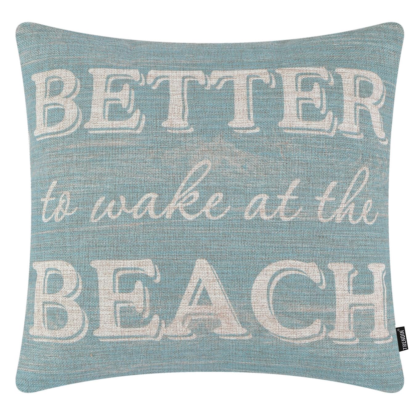 TRENDIN Beach Pillow Cover 18x18, Farmhouse Coastal Room Decor, Nautical Decorative Pillow Cover for Beach Decor, Vintage Ocean Throw Cushion Case for