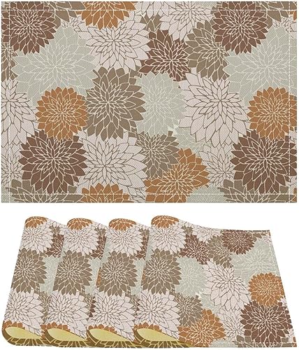 Miniatura 32 de Juego de 4 manteles individuales de mármol dorado y gris, pintura abstracta moderna, arte impreso, manteles para mesa de comedor, restaurante,