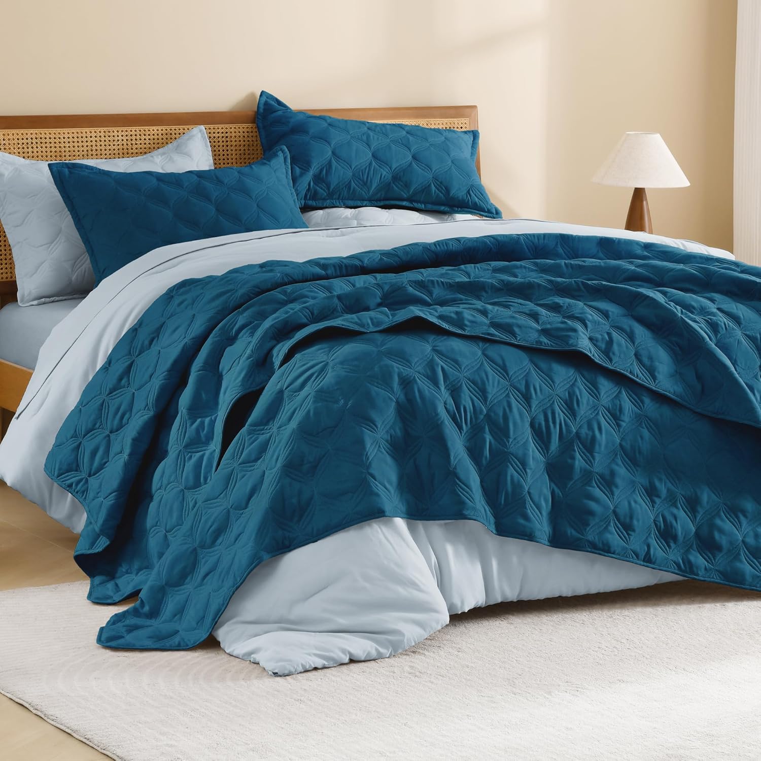 (Similar)Litanika Queen Size Quilt Bedding Set Teal - Full Lightweight Comforter Bedspreads & Coverlets Turquoise - Bedding Cover Bed Decor All Season - 3 Pieces (1 Quilt, 2 Pillowcases) Full/Queen Teal Blue