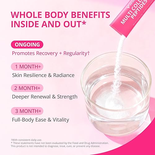 Miniatura 8 de VIVI Youth Verisol Multi Collagen Peptides Powder for Women  Fórmula 16 en 1 con colágeno tipo I, II, III, V, ácido hialurónico, biotina,