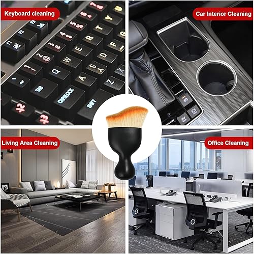 Miniatura 5 de Ziciner 2 PCS Cepillo para Detallado de Automóvil, Cerdas Suaves Curvas Colectores de Polvo de Remoción de Auto, Tablero Universal del Vehículo,