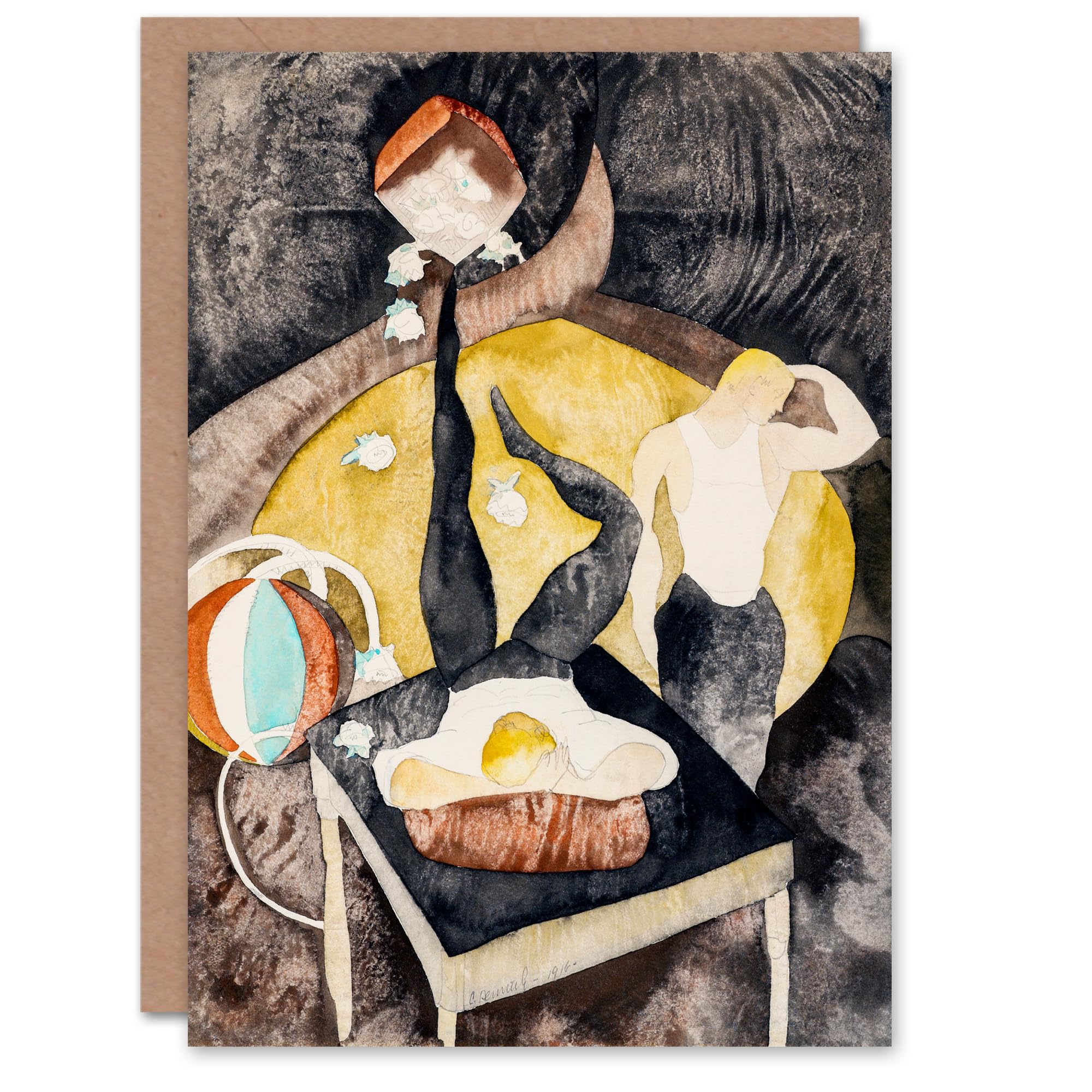 Artery8 Charles Demuth Art Card Two Acrobat Jugglers in Vaudeville