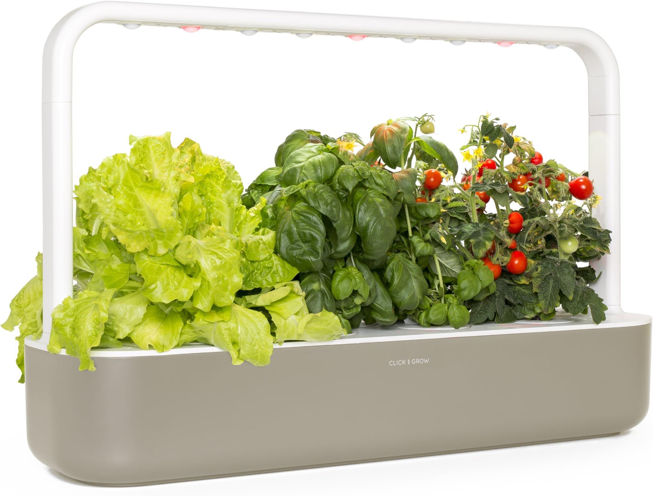 Click & Grow Indoor Herb Garden Kit with Grow Light | Easier than Hydroponics Growing System | Smart Garden for Home Kitchen Windowsill | Vegetable & Herb Garden Starter Kit with 9 plant pods, Beige