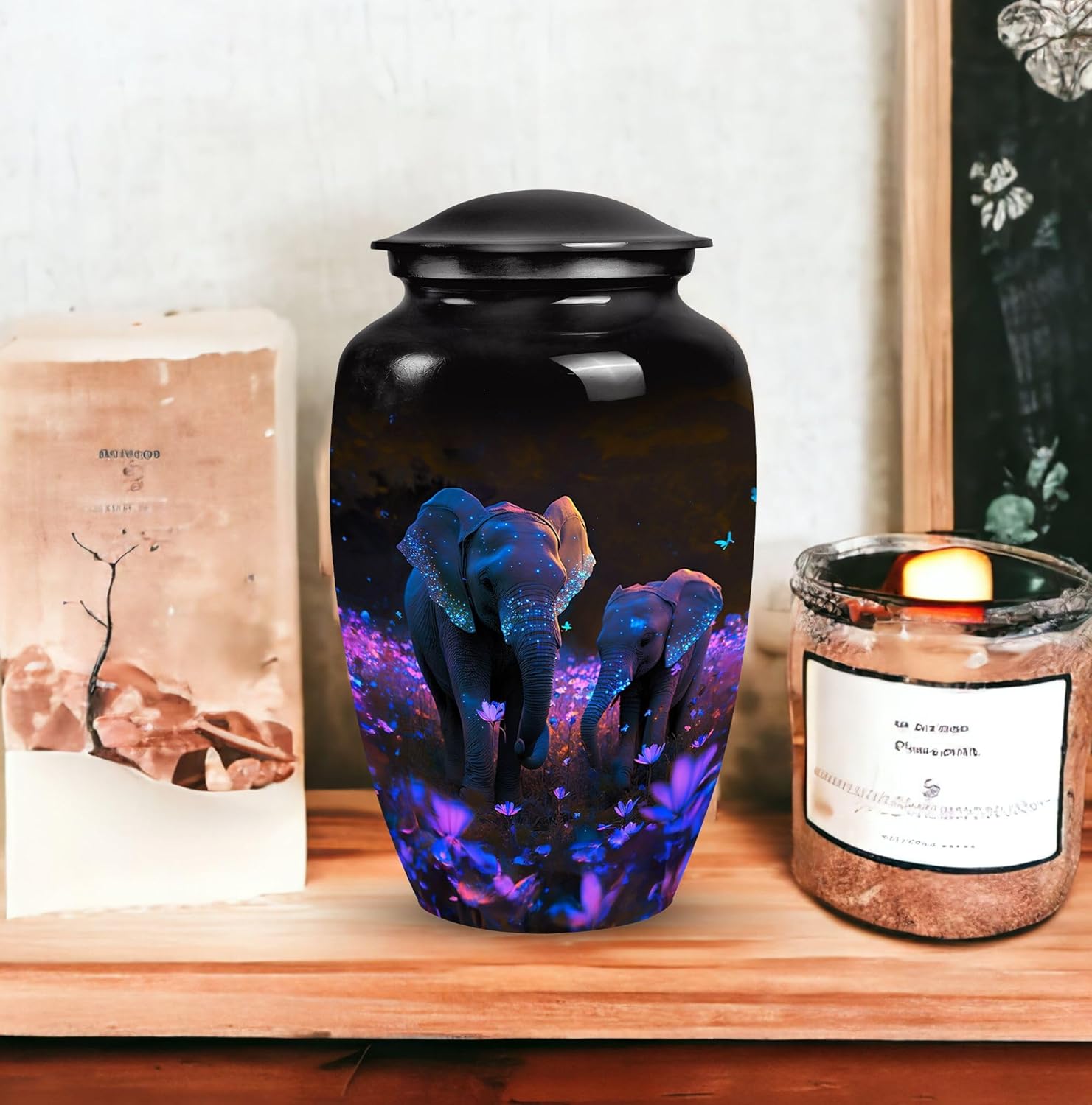 Elephant urns for Human Ashes Adult Male - Funeral urn for Ashes Adults - Cremation Elephant urn for mom and dad - Memorial urns for Adult 10inch