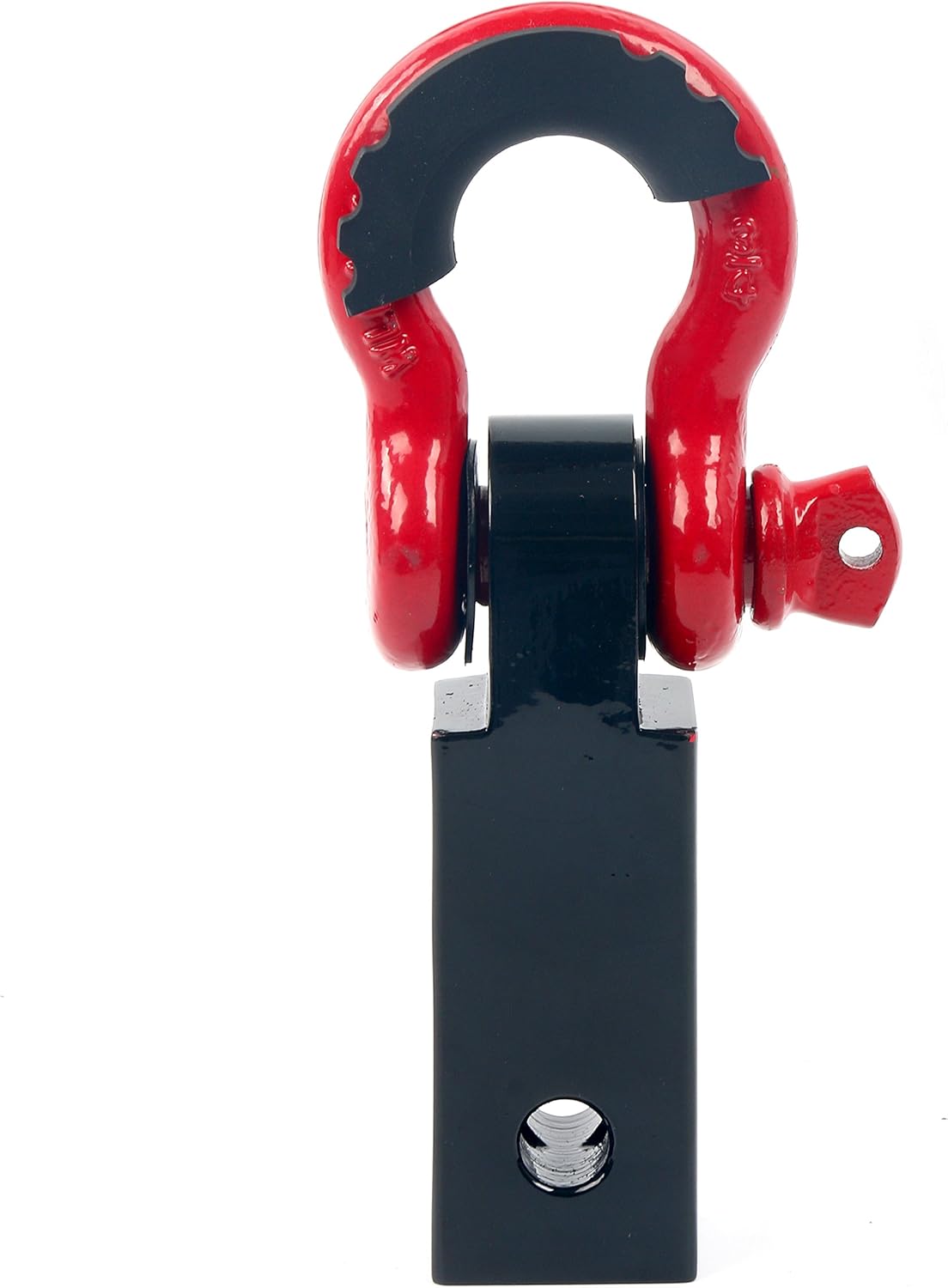 YaeTek Multi-Mount Receiver Hitch with 3/4" Shackle for Jeep Wrangler and All Chevy/GMC, Ford, Dodge, Nissan, Toyota Truck 2" Receivers - Use with Tow/Snatch Strap for Towing and Recovery (Red)