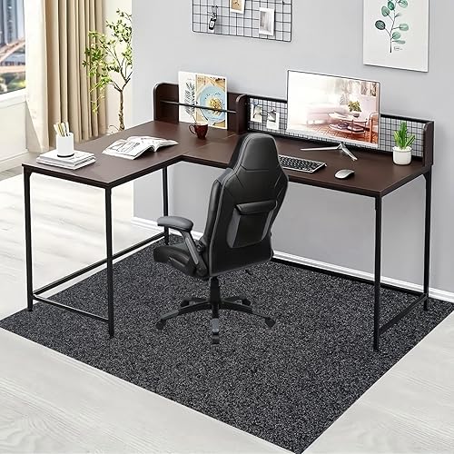 Miniatura 9 de Tapete grande para silla de escritorio de oficina de 63 x 51 pulgadas, protector de suelo antideslizante para suelos duros, madera dura, azulejos