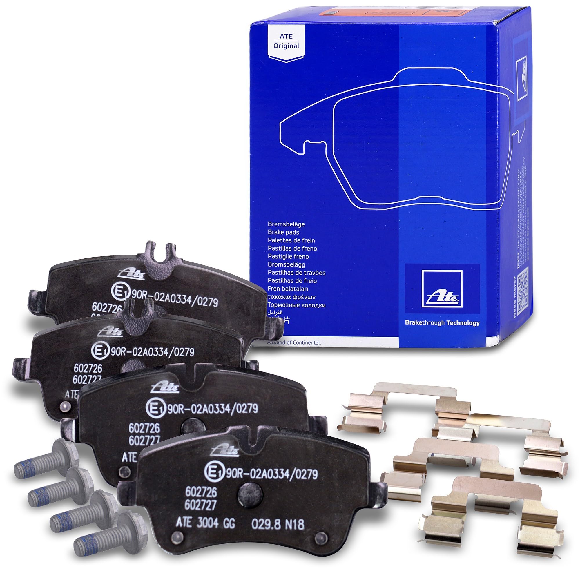 ATE Set di freni +dischi freno anteriori ¯ 288mm ventilati +posteriori ¯ 278mm pieni e pastiglie freno anteriori +posteriori e ganasce freno Compatibile con MERCEDES Classe C, Classe CLC, CLK, SLK