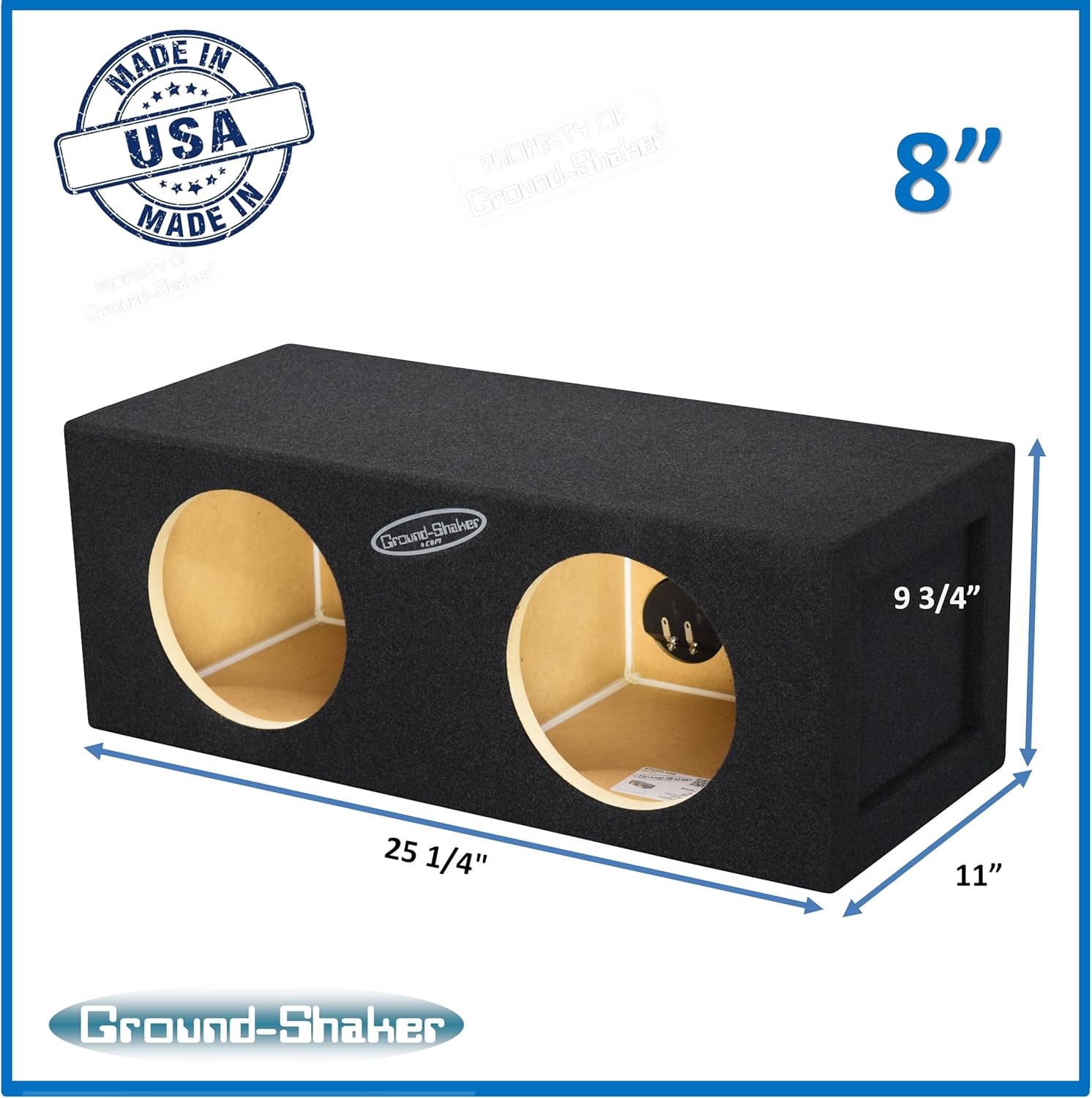 8" Dual Sealed Sub Box Subwoofer Enclosure Ground Shaker 8" Speaker Box