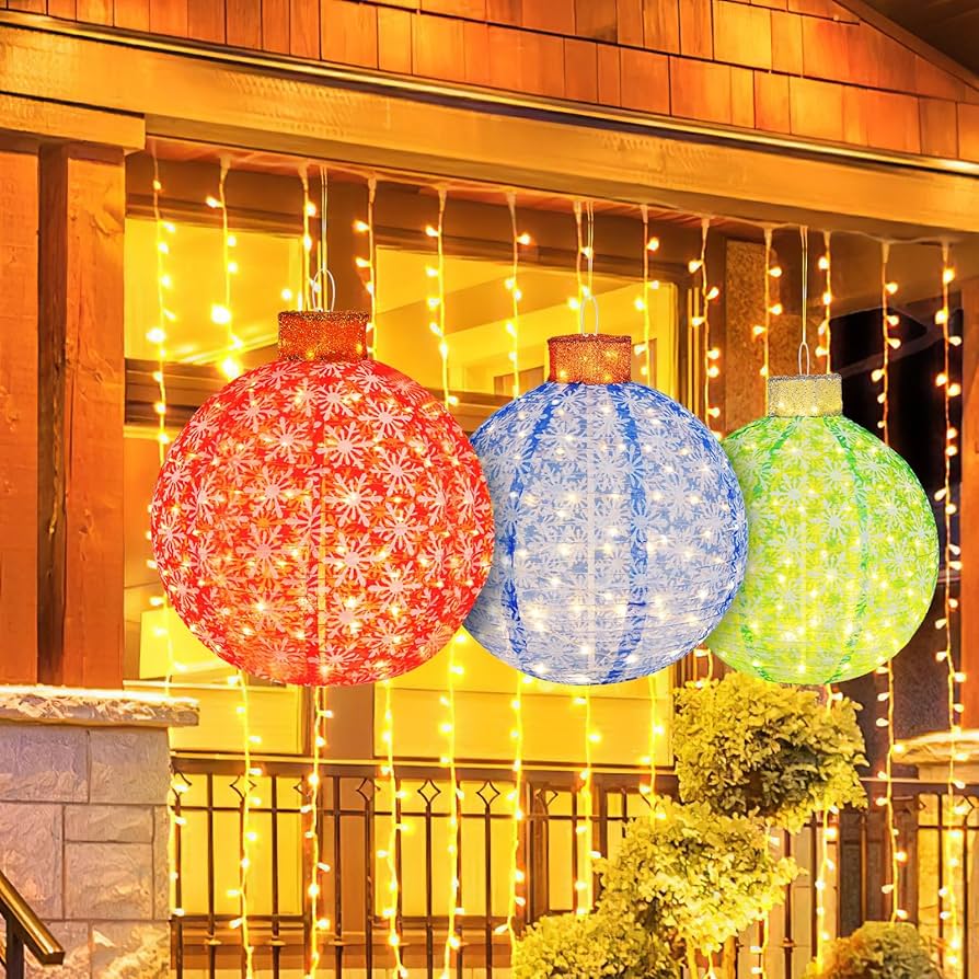 Amazon.com: Tangkula 3 Pieces Christmas Lighted Pop up Lanterns