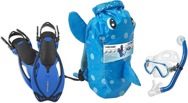 Mares Head Italian Collection Premium Youth Sea Pals Character Kids Mask Fin Snorkel Set Snorkeling Gear - Ultra-Clear Tempered Glass Lens Snorkeling Set