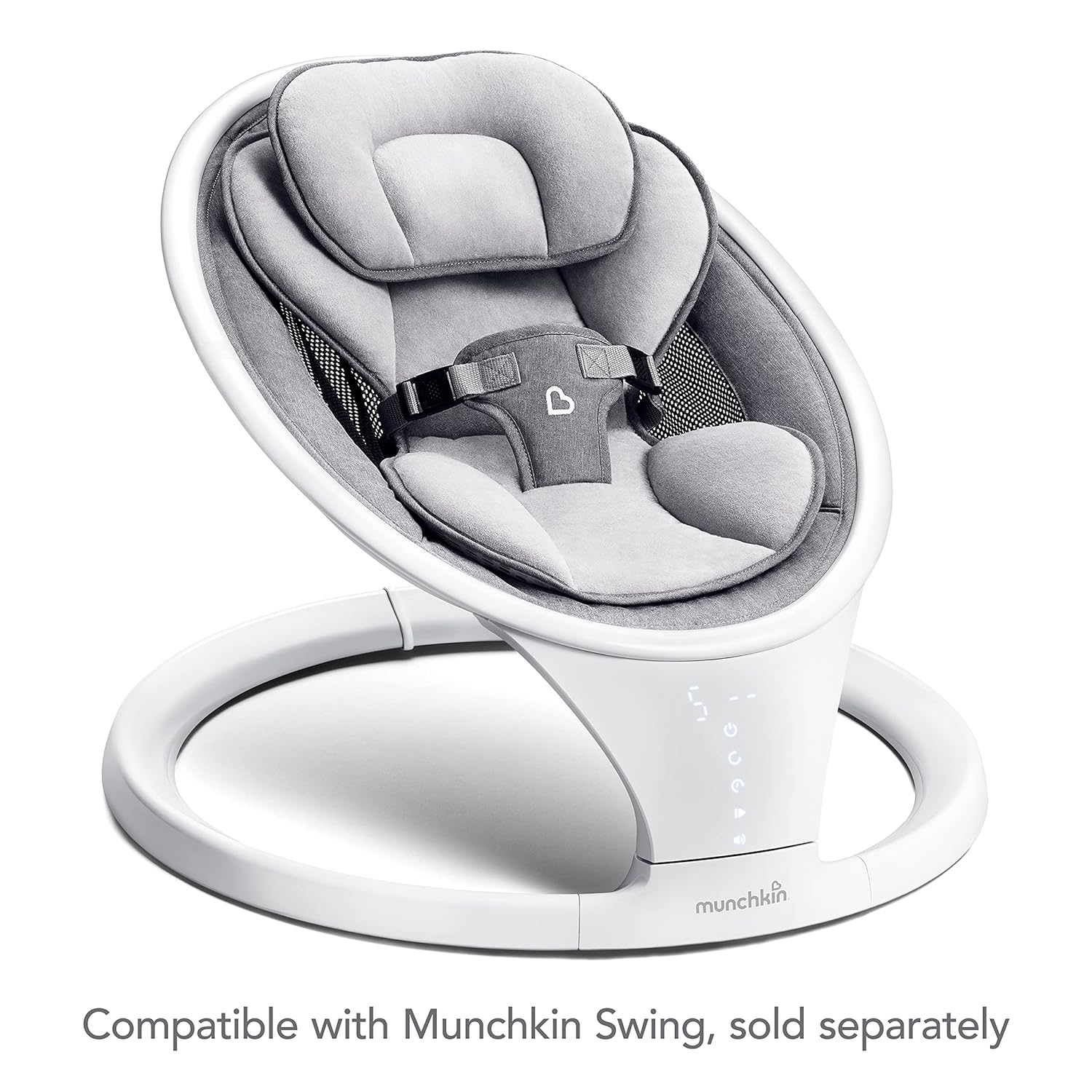 Munchkin Baby Swing Seat Cover, Premium Ultra-Soft Faux Fur, White