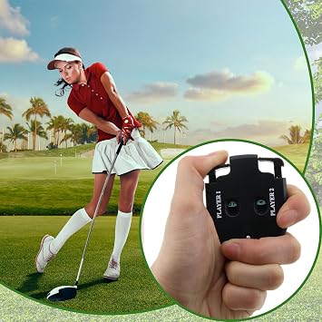 Clicker Counters, Mini Golf Stroke Counter with Dial Reset Tool Key Chain, Golf Shot Score Counter for Outdoor Sport Scoreboard Games Golf Accessories (Plastic, 2 Pcs)