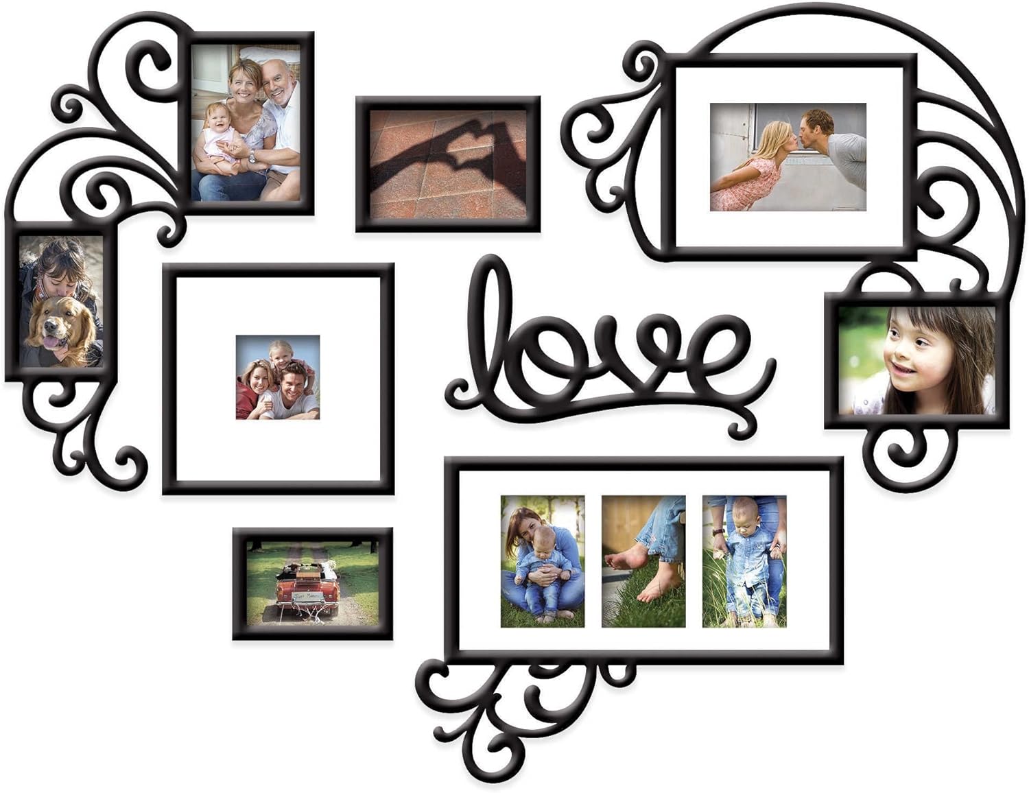 Amazon｜Wallverbs 7ピース」「Love」"フォトフレームセットでサテンブラック｜アートワーク・ポスター オンライン通販
