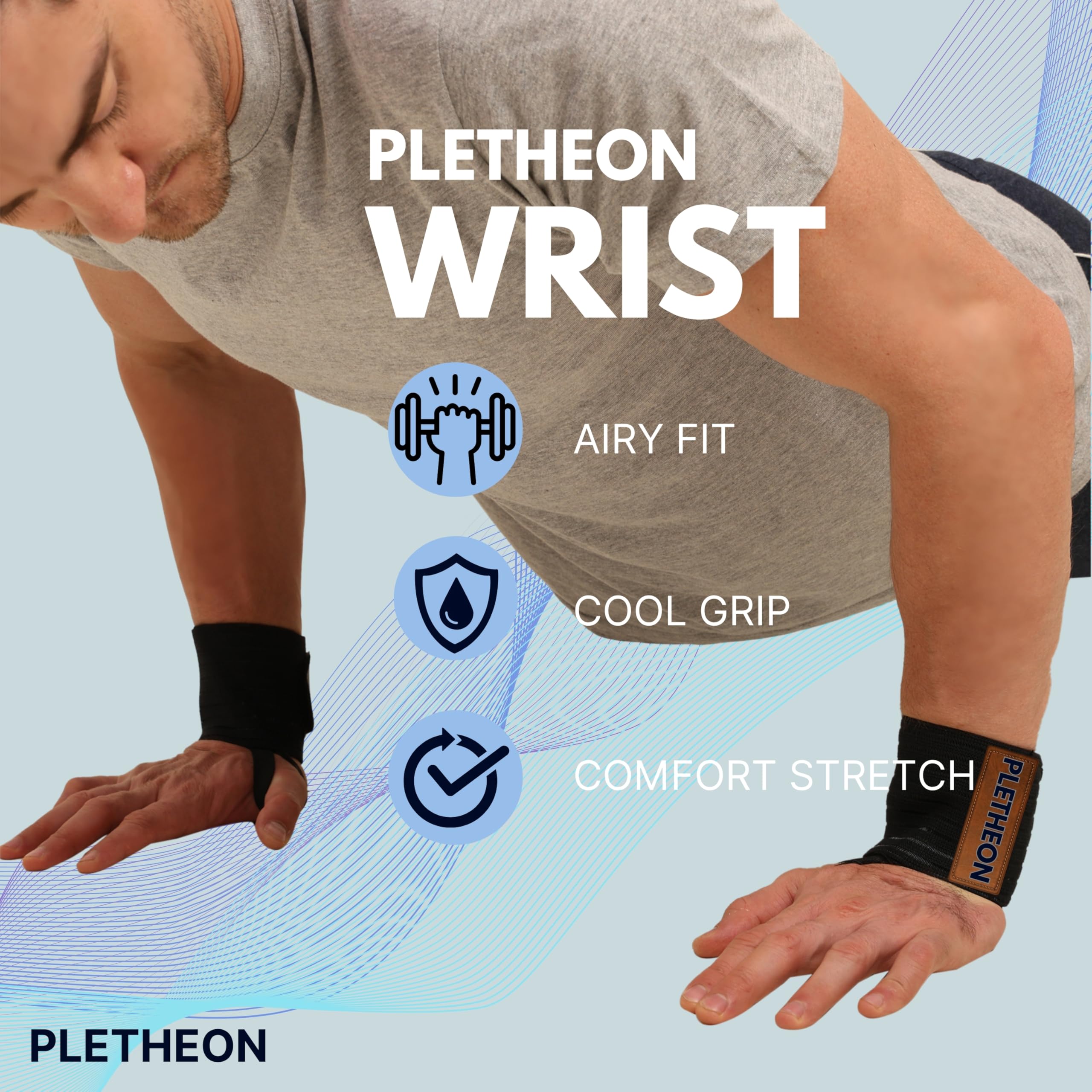 PLETHEON Wrist Support Band for Gym, Workout & Weightlifting | Adjustable Wrist Strap for Men & Women | Pain Relief & Wrist Stability for Fitness & Sports (VENTILATED BLACK) 3