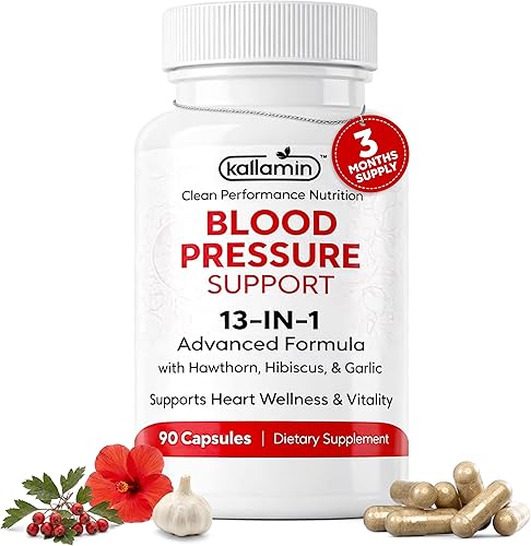 Suplemento de apoyo para la presión arterial, suplementos de apoyo a la circulación y salud cardíaca, fórmula 13 en 1 con suplementos de bayas de