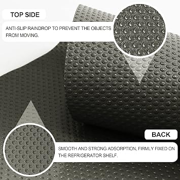 8 Pcs Refrigerator Liners Mats Washable, Refrigerator Mats Liner Waterproof Oilproof, Shinywear Fridge Liners for Shelves, Cover Pads for Freezer Glass Shelf Cupboard Cabinet Drawer (8 Black)