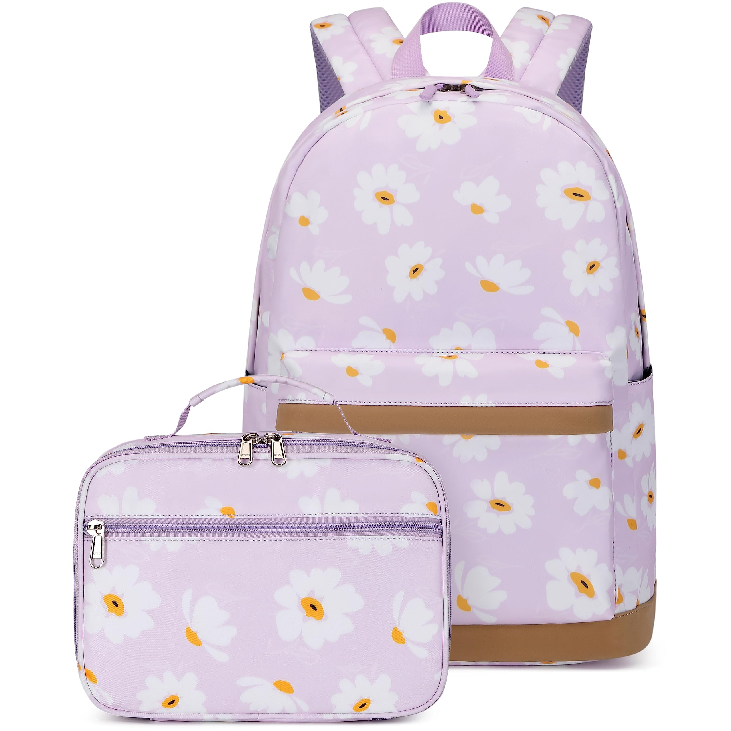 Sugaroom Backpack for School Girls Backpack with Lunch Box Lightweight Water Resistant Kids Backpack Bookbags Set