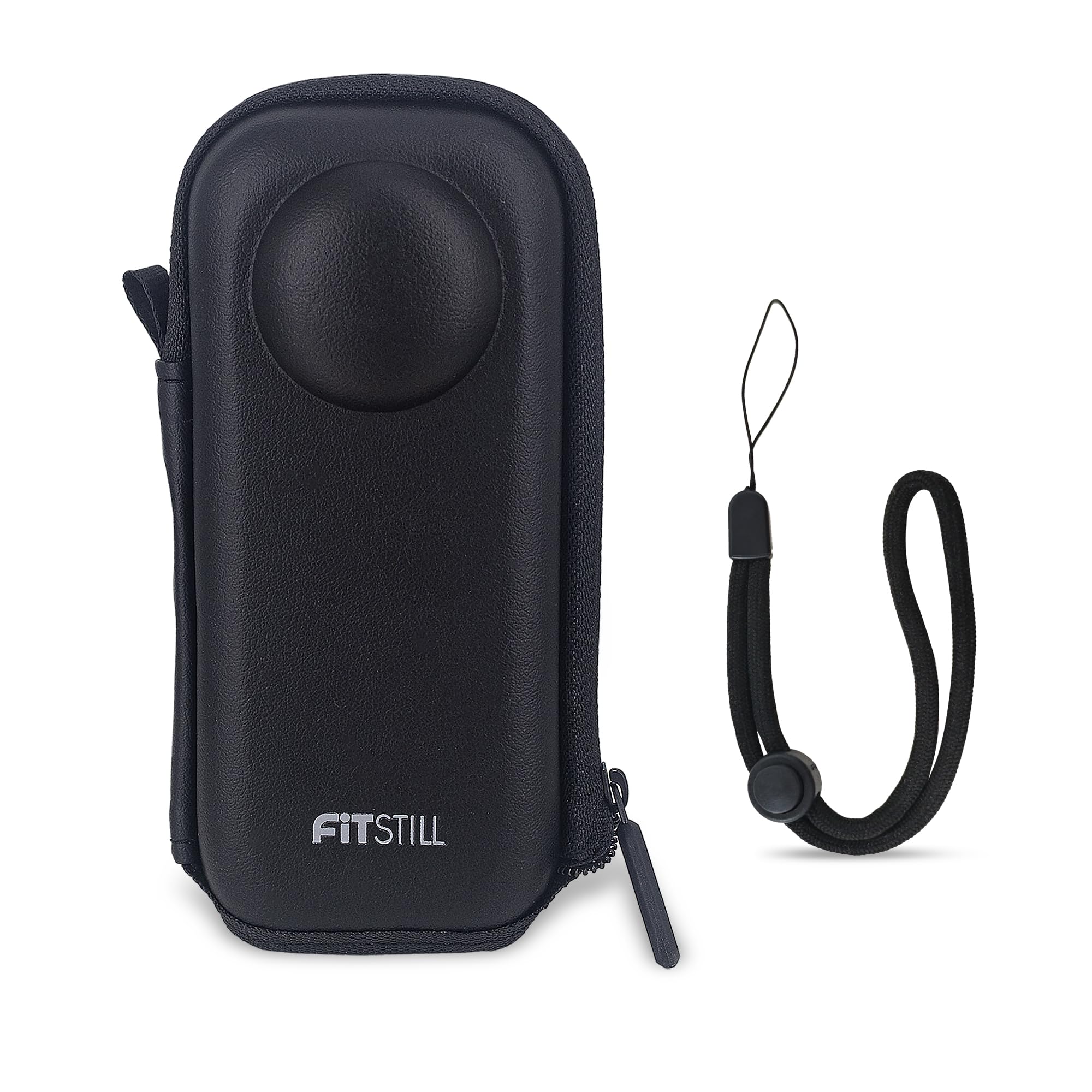 FiTSTILL Black PU Mini Carrying Hard Shell Travel Storage Case Compatible with Insta360 X5/X4 Shell Box Accessories Kit X5 Accessory