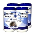 Kinship Comfort Brands CPAP Mask Cleaning Wipes, Unscented and Lint Free Cleanser to Clean Filters, Tubes and BIPAP Machines, 300 Wipes, 4 Canisters