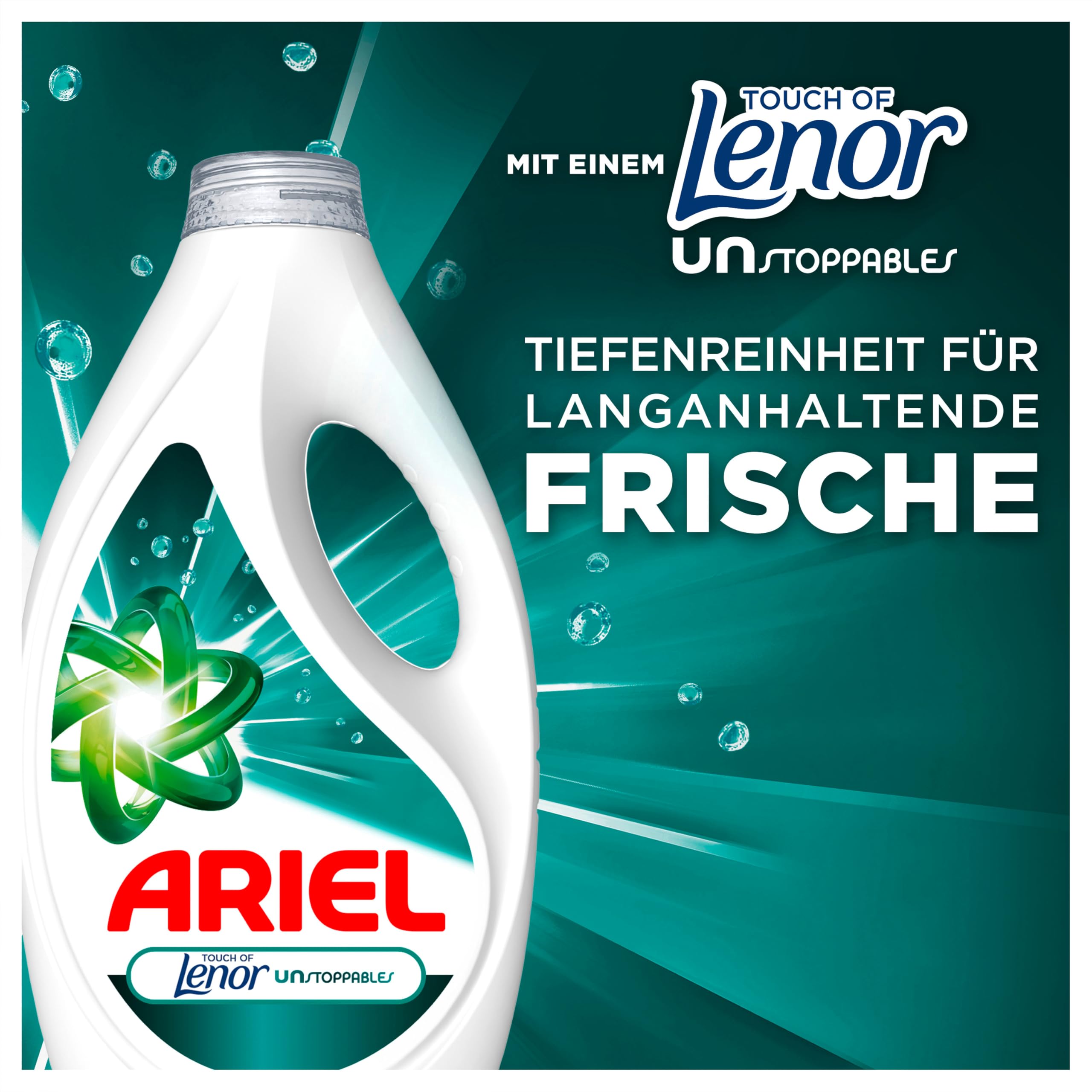 Ariel Flüssigwaschmittel, 111 Wäschen, Universal+ Touch of Lenor Unstoppables, Tiefenreinheit für lang anhaltende Frische