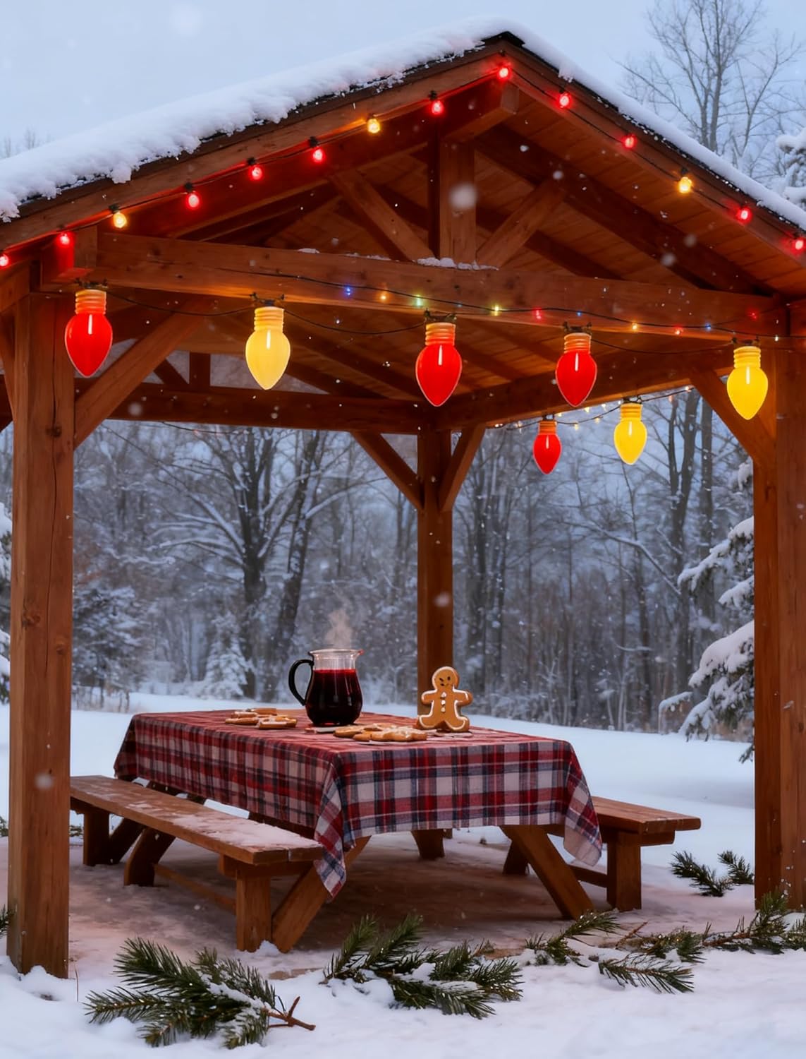 Jumbo Xmas String Lights Outdoor, 16Ft Large Christmas Hanging Lights with 10 5'' LED Giant Red and White Bulbs Waterproof, Plug in Vintage Christmas Decorations for Outside Roof Yard Garden Holiday - Image 7