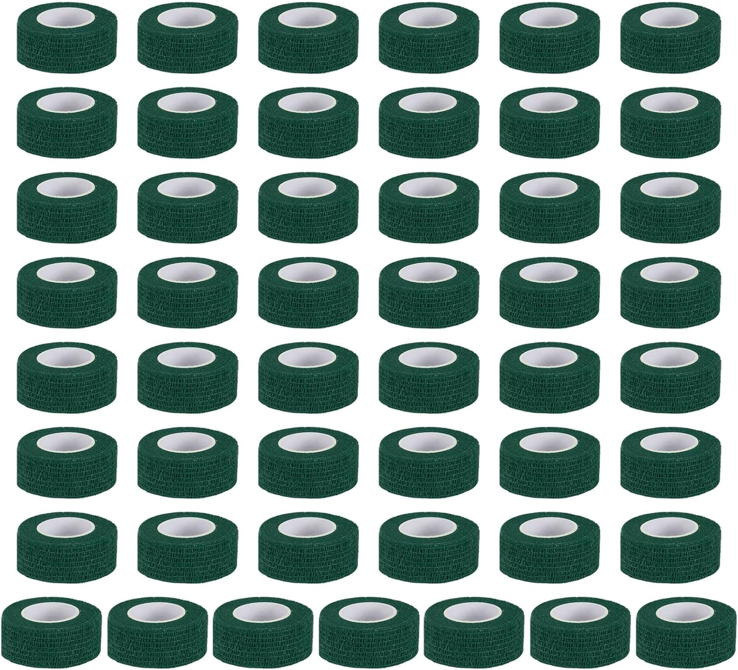 PATIKIL Self Adhesive Bandage Wrap 177" x 1", 50 Pcs Elastic Self Adherent Self Breathable Wrap Tape for Sport Stretch Athletic Wrist Ankle Outdoor Tape, Dark Green