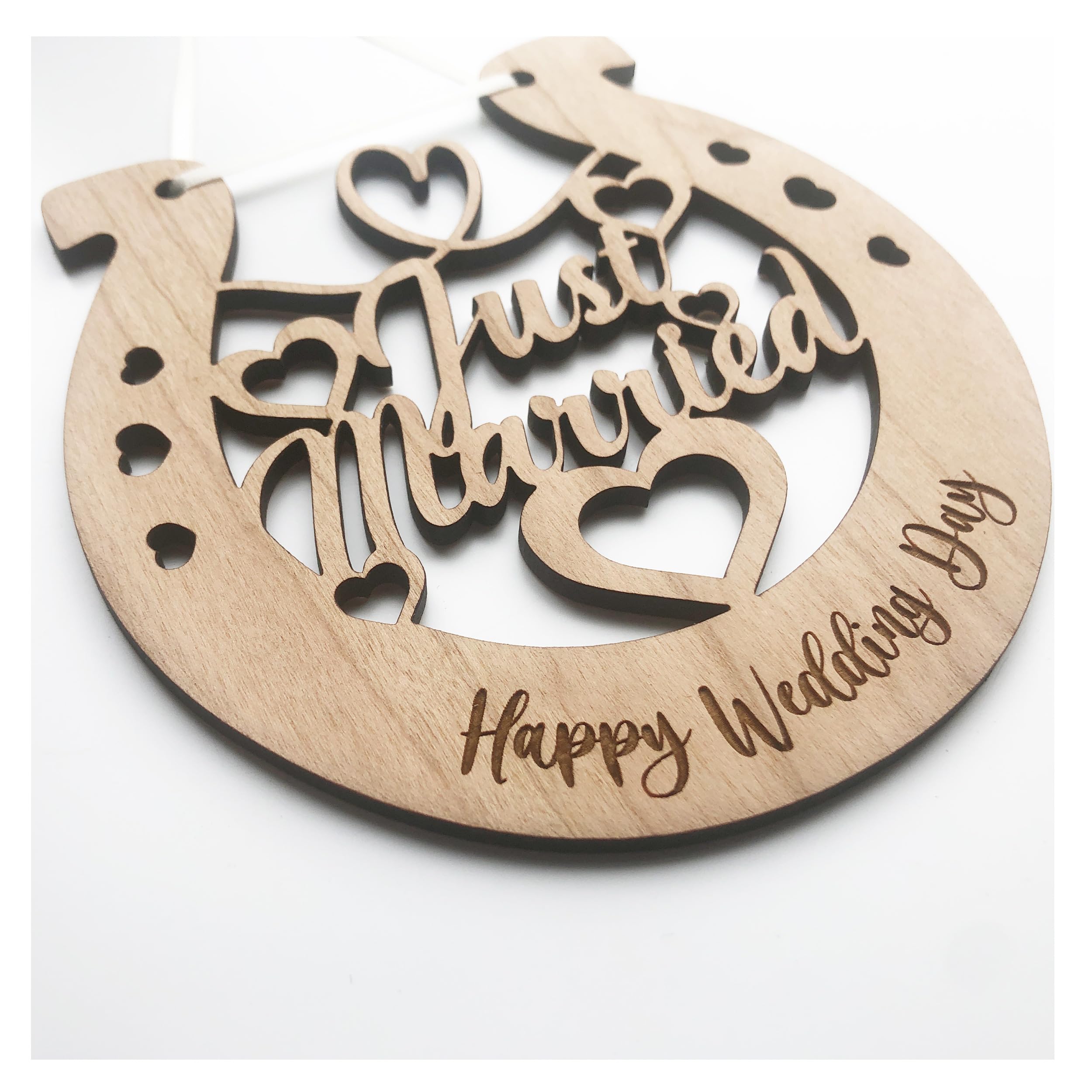 Lovethis** Just Married Design Lucky Wedding Wooden Horseshoe For The Bride And Groom To Remember Their Special Day For Years To Come (Just Married Design)