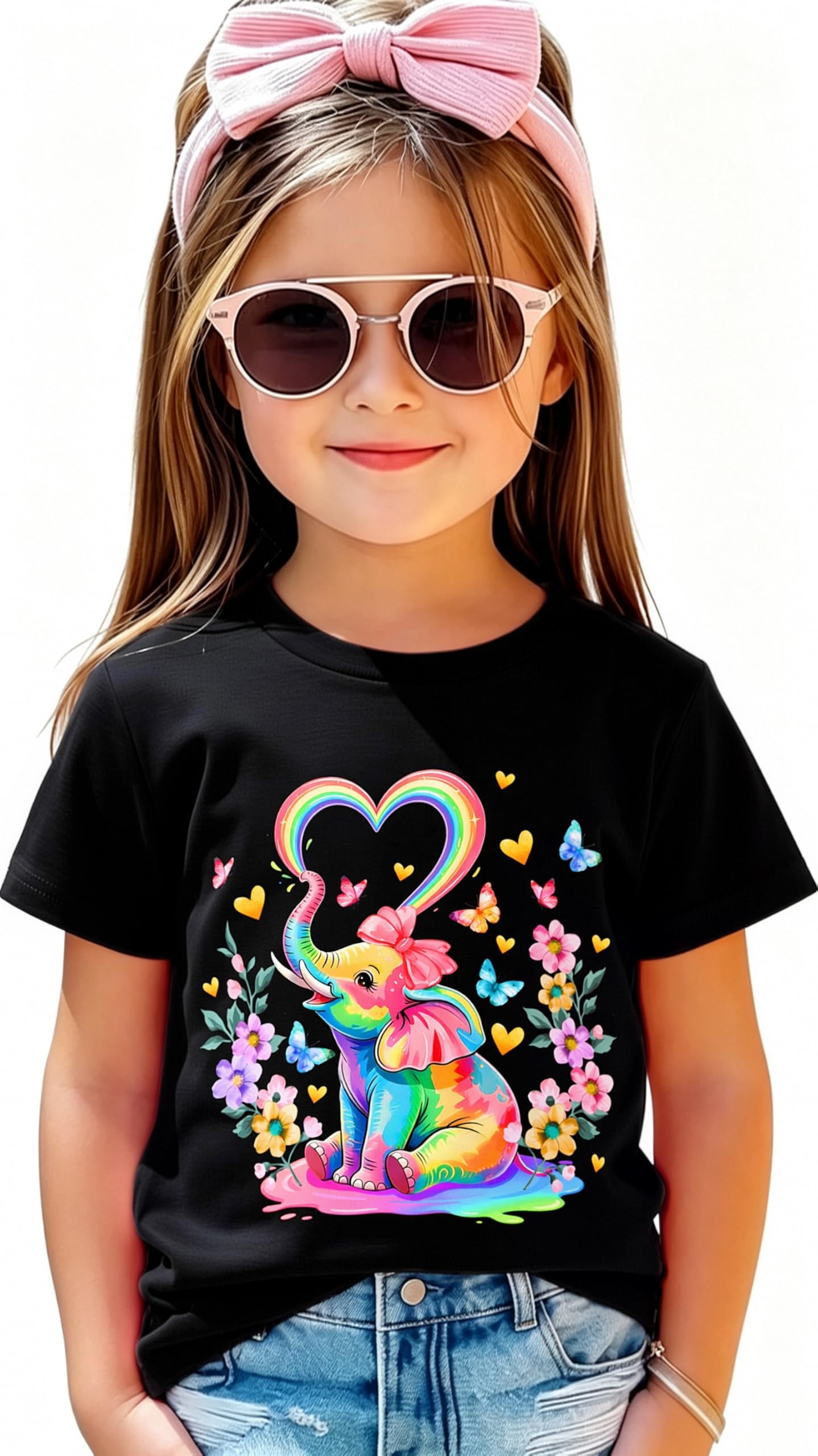 Funnycokid Toddler Girls Graphic T-Shirt, Short Sleeve Tee, 2-8 Years | Colorful Cute graphic tees for girls short sleeves suit school, play, parties or gifts