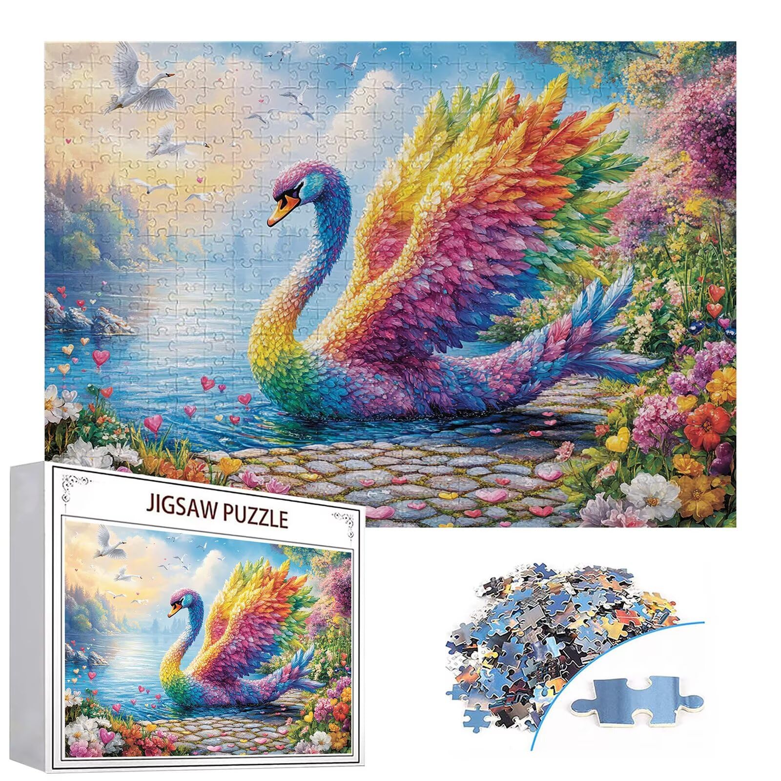 Puzzle 3000 elementów gęś puzzle dla dorosłych kwiaty 122 x 81 cm Unikalne rzemiosło klasyczne 3D drewniana układanka do rodzinnych gier aktywnych, układanka do samodzielnego wykonania nawet do