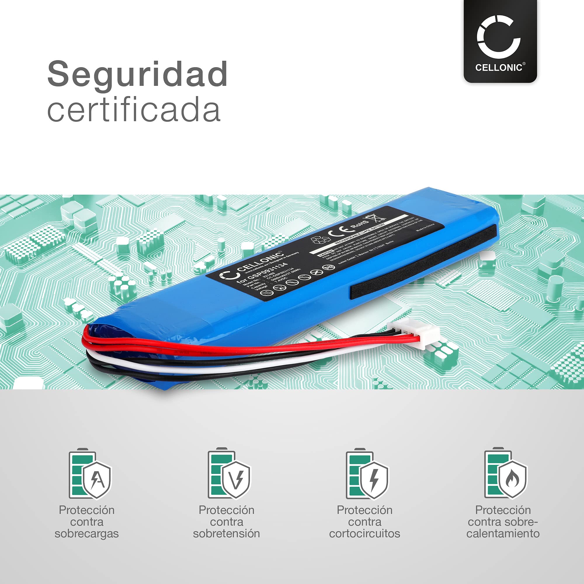 CELLONIC 1x Batería para Altavoz Compatible con JBL Xtreme 1, GSP0931134 - (5000mAh, 7.4V) + Juego de Herramientas