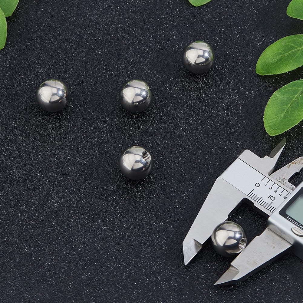 SUPERFINDINGS 5Pcs M4x15mm Ball Nuts Knob 304 Stainless Steel Female Thread Ball Nut Caps Silver Replacement Chromium Steel Balls Screw Caps Round Lamp Decoration for Lighting Machinery DIY