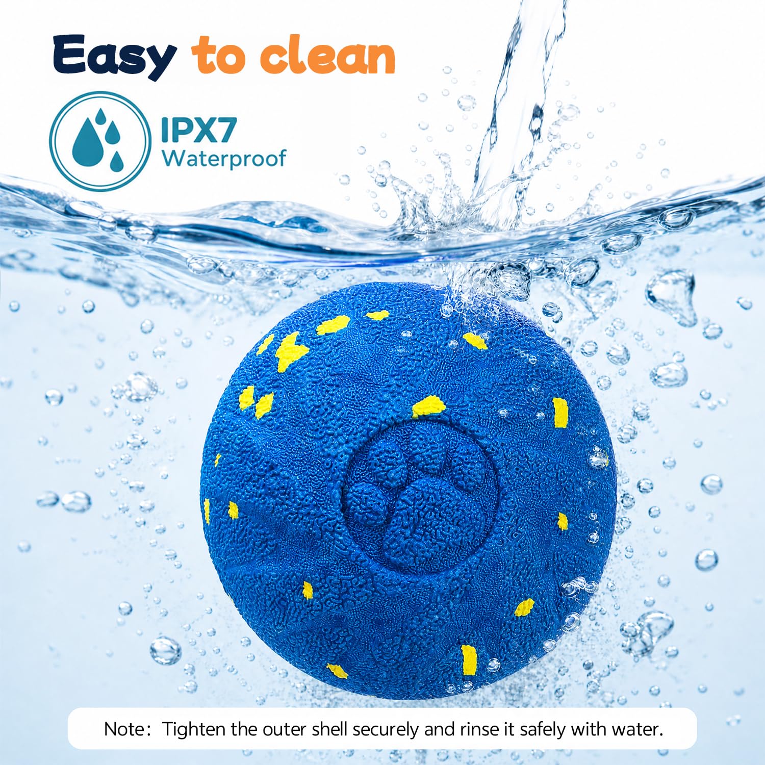 Pelota de juguete interactiva inteligente para perros, 3 modos de rebote automáticos, material duradero de E-TPU para masticar, recargable e impermeable IPX7, juguete de enriquecimiento para