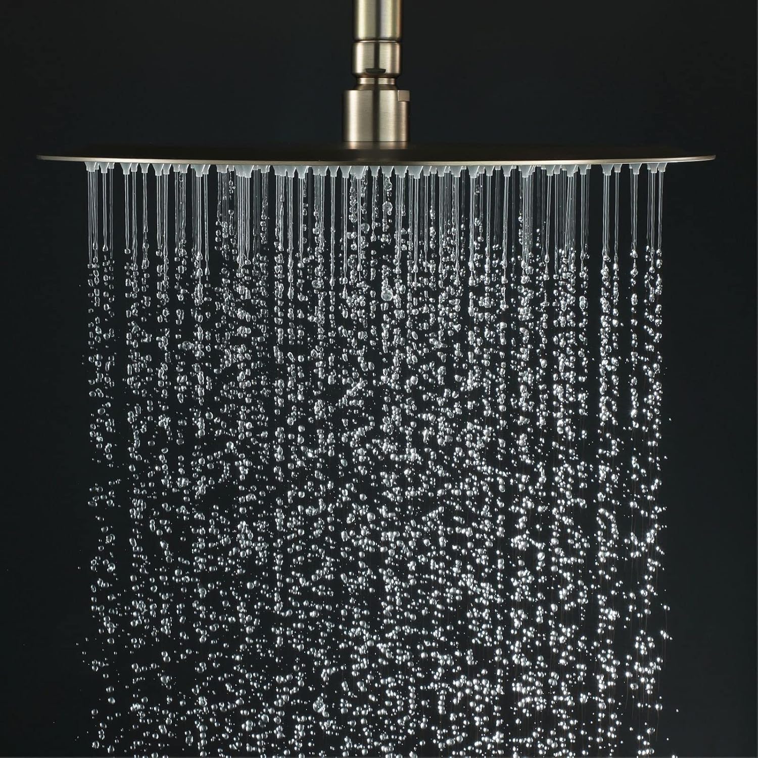 【完売必至】レインシャワーヘッド、10インチステンレススチール超薄型レインシャワーヘッドつや消しゴールド滝シャワーヘッド壁掛けバスルームレインシ