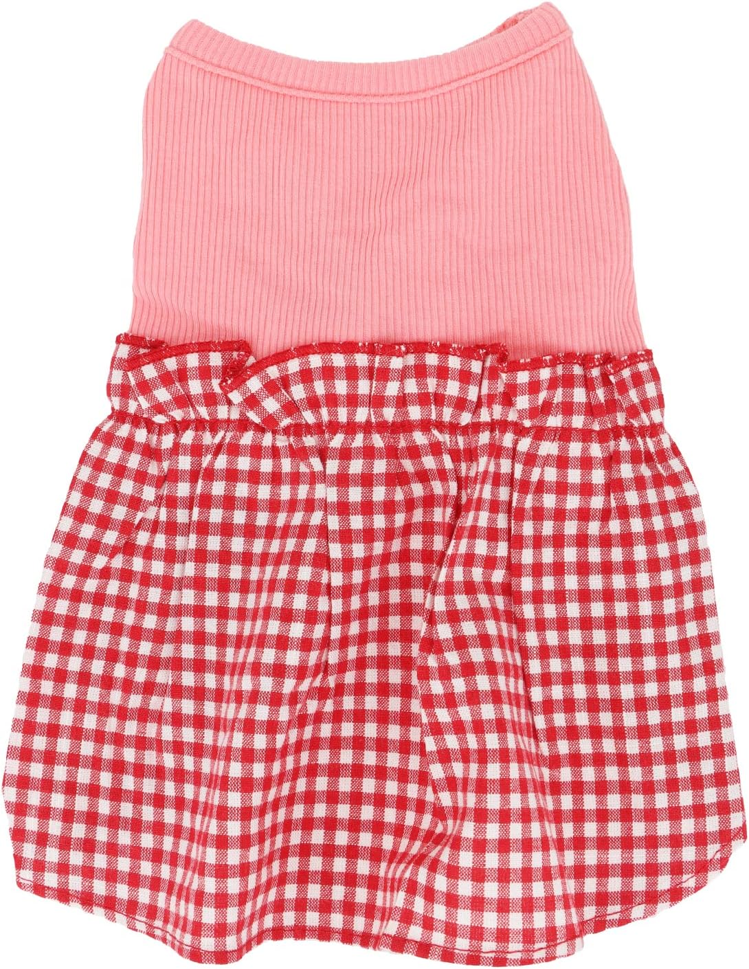LOPHIPETS Dog Plaid Dress for Small Dogs Girl Teacup Chihuahua Yorkie Puppy Cat Clothes-Red and White Plaid/S