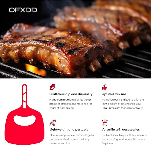 Miniatura 3 de Ventilador de mano para barbacoa, herramienta de apoyo para llamas, ventilador de parrilla manual de plástico, mano para barbacoa, picnic,