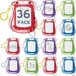 36 Pieces Mini Drawing Board Magnetic Doodle Board, Backpack Keychain Clip Drawing Boards Erasable Doodle Board Portable Writing Pad for Boys and Girls Birthday Party Favors