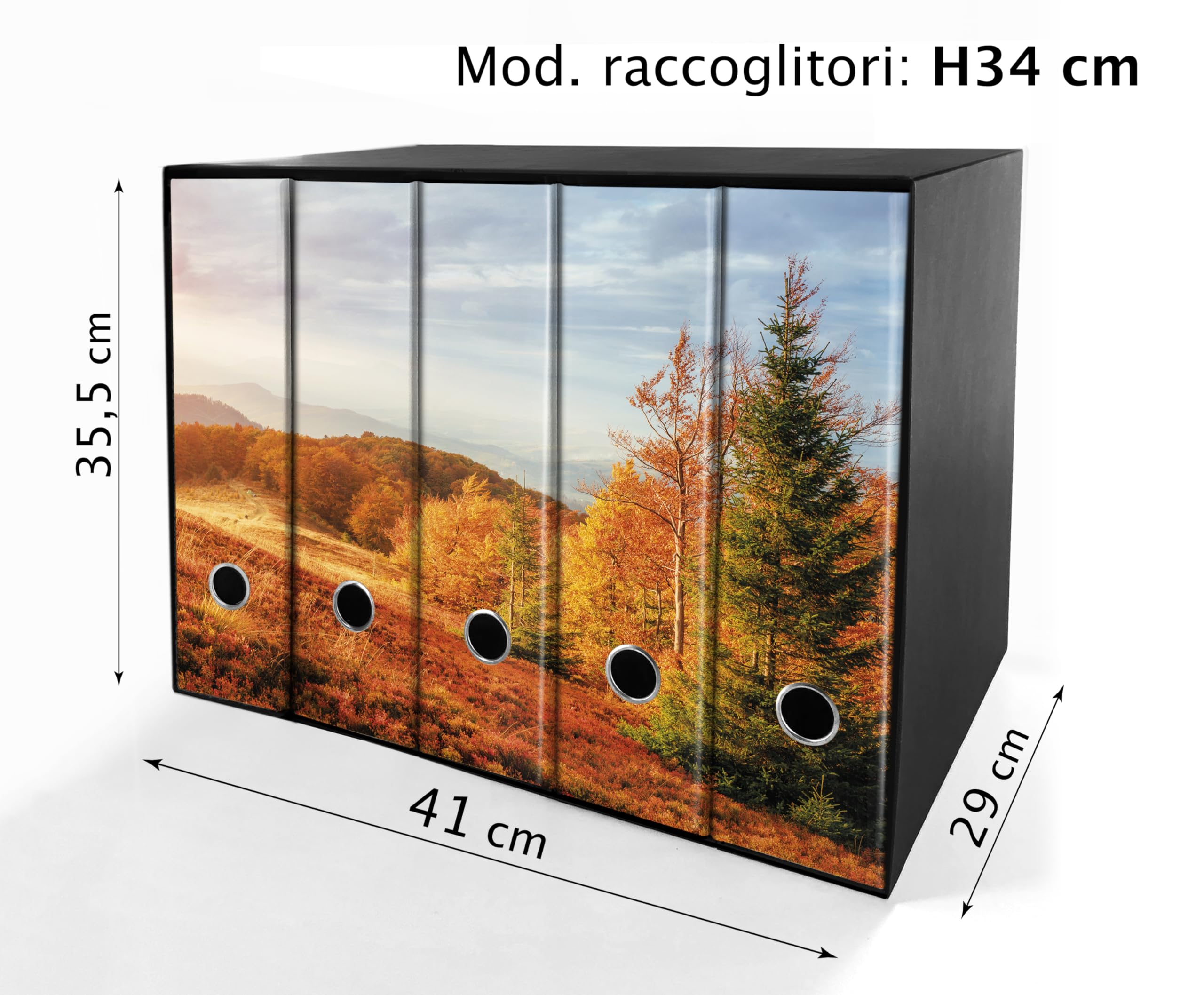 Set da 5 raccoglitori ad anelli - AUTUNNO (H34 cm con 4 anelli)