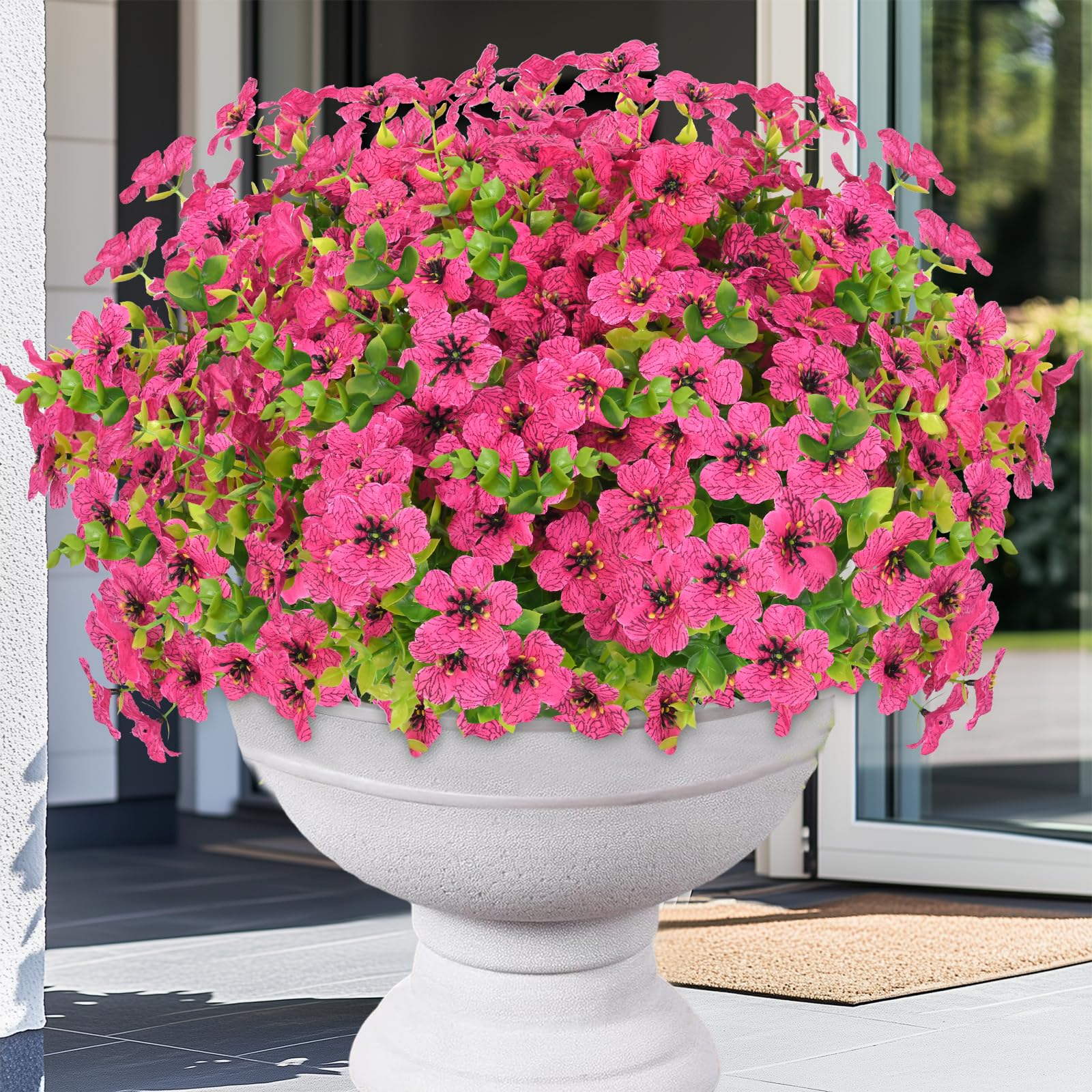 Elyum Artificial Flowers for Outdoors, 9 Bundles Artificial Plants