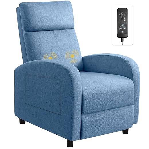 Furniwell Massage Recliner Chair for Living Room Adjustable PU Leather Reclining Chair Home Theater Seating Modern Winback Single Sofa for Adults with Footrest (Black)